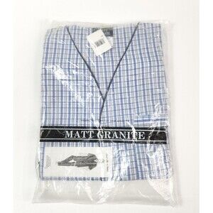 Vintage Grandpacore Men’s Pajama Set Plaid 1X Matt Granite  NWT